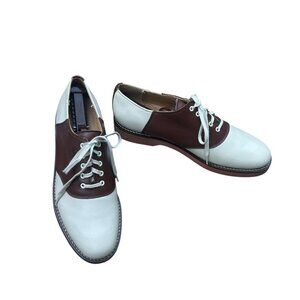 Tommy Hilfiger Brown and Tan Lace Up Saddle Oxford Shoes Size 11D